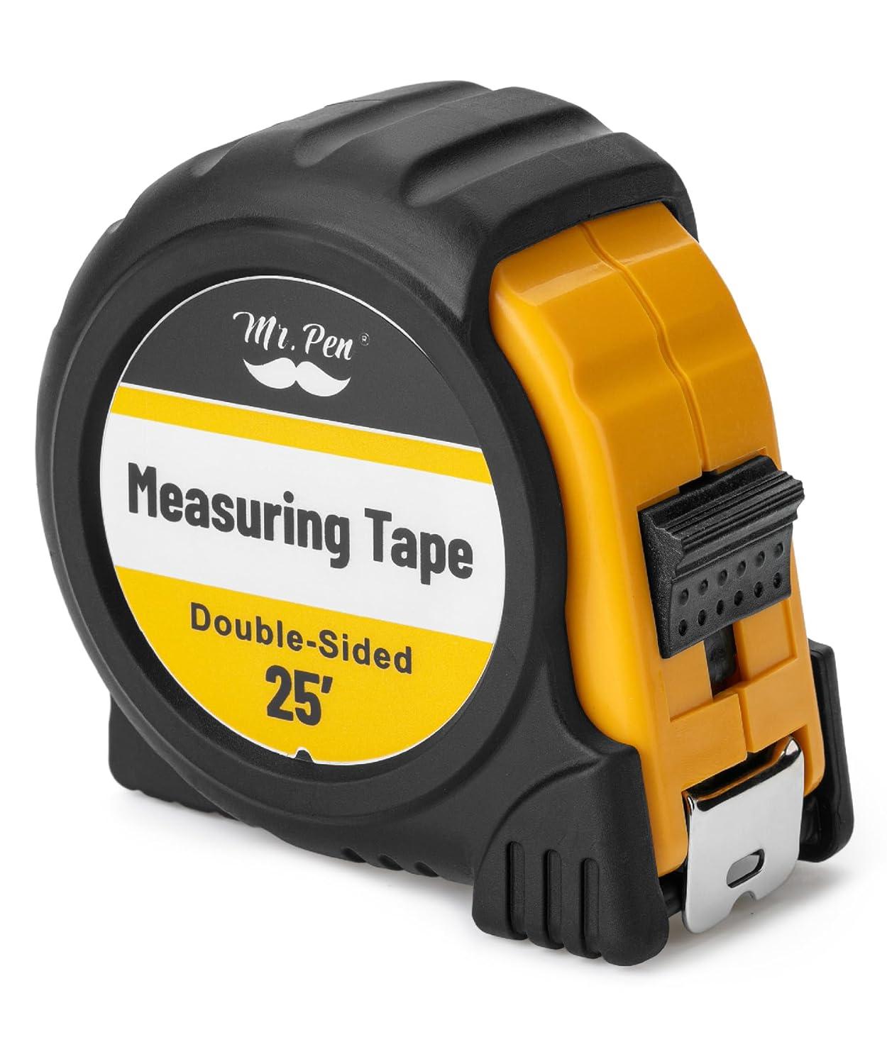 imageMr Pen Tape Measure 25Foot Yellow Double Sided Steel Measuring Tape Measure with Fractions Easy Read Tape Measure 25 ft Steel Tape Measure Retractable Measuring Tape RetractableWhite