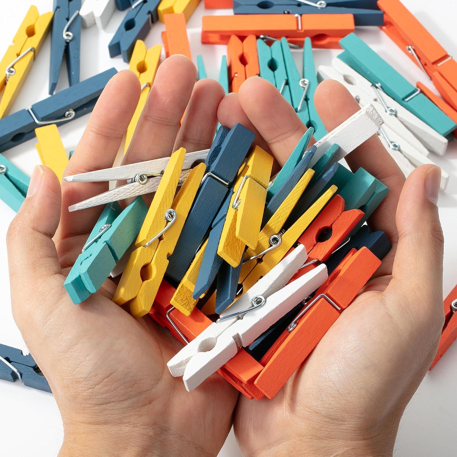imageMr Pen Wooden Clothes Pins Large Natural Wood 50 Pack 29 Inch Rust Resistant for Classroom CraftsAssorted Colors
