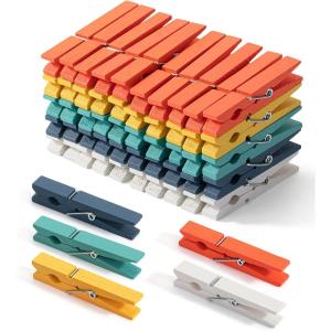 imageMr Pen Wooden Clothes Pins Large Natural Wood 50 Pack 29 Inch Rust Resistant for Classroom CraftsAssorted Colors