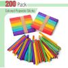 imageMr Pen Colored Popsicle Sticks Wooden Rainbow Colored Popsicle Sticks for Crafts 200 Pack 45 InchRainbow