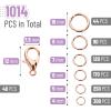 imageMr Pen Open Jump Rings Silver 1014 pcs 6 Sizes Open Jump Rings for Jewelry Making Silver Jump Rings and Lobster ClaspsChampagne