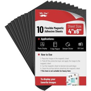 imageMr Pen Adhesive Magnetic Sheets 8quot x 10quot 25 Pack Magnetic Sheets with Adhesive Backing Magnetic Sheets Flexible Magnetic Sheet Picture Magnets Cuttable Magnetic Sheets4 x 6