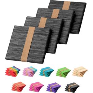 imageMr Pen Colored Popsicle Sticks Wooden Rainbow Colored Popsicle Sticks for Crafts 200 Pack 45 InchBlack