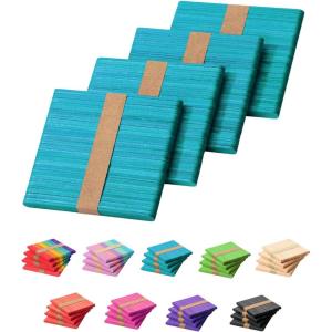 imageMr Pen Colored Popsicle Sticks Wooden Rainbow Colored Popsicle Sticks for Crafts 200 Pack 45 InchBlue