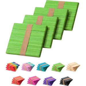 imageMr Pen Colored Popsicle Sticks Wooden Rainbow Colored Popsicle Sticks for Crafts 200 Pack 45 InchGreen