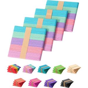 imageMr Pen Colored Popsicle Sticks Wooden Rainbow Colored Popsicle Sticks for Crafts 200 Pack 45 InchPastel