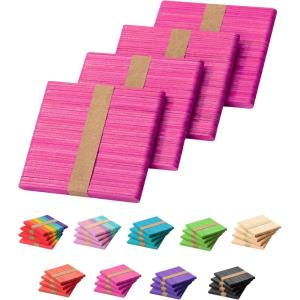 imageMr Pen Colored Popsicle Sticks Wooden Rainbow Colored Popsicle Sticks for Crafts 200 Pack 45 InchPink