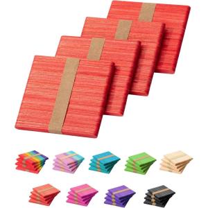 imageMr Pen Colored Popsicle Sticks Wooden Rainbow Colored Popsicle Sticks for Crafts 200 Pack 45 InchRed