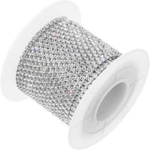 imageMr Pen Crystal Rhinestone Close Chain 1 Roll 11 Yard 2mm Rhinestones Silver Rhinestones for Jewelry Rhinestone Chain for Crafts Roll of Rhinestones for Crafts Crystal Rhinestone Chain TrimSilver