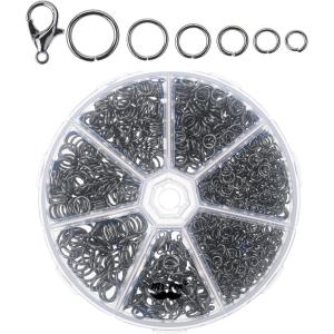 imageMr Pen Open Jump Rings Silver 1014 pcs 6 Sizes Open Jump Rings for Jewelry Making Silver Jump Rings and Lobster ClaspsBlack