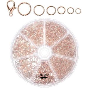 imageMr Pen Open Jump Rings Silver 1014 pcs 6 Sizes Open Jump Rings for Jewelry Making Silver Jump Rings and Lobster ClaspsChampagne
