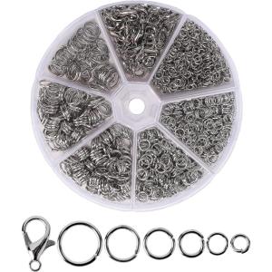 imageMr Pen Open Jump Rings Silver 1014 pcs 6 Sizes Open Jump Rings for Jewelry Making Silver Jump Rings and Lobster ClaspsSilver