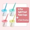 imageMr Pen No Spill Paint Cups with Pastel Colored Lids 4 pcs with 4 Paint Brushes Paint Containers with Lids Paint Cups with Lids for Kids Paint Cups for Painting Spill Proof Paint Cups for Kids