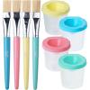 imageMr Pen No Spill Paint Cups with Pastel Colored Lids 4 pcs with 4 Paint Brushes Paint Containers with Lids Paint Cups with Lids for Kids Paint Cups for Painting Spill Proof Paint Cups for Kids
