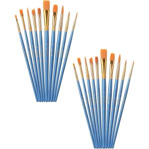 imageMr Pen 20pc Acrylic Paint Brush Set Artist ampamp Craft Brushes for Painting20 Pcs