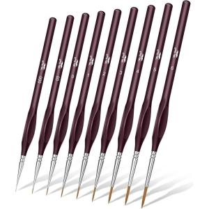imageMr Pen Miniature Paint Brush Set  9 Pcs Fine Detail Paint Brushes Tiny ampamp Micro Point BrushesBrown