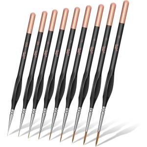 imageMr Pen Miniature Paint Brush Set  9 Pcs Fine Detail Paint Brushes Tiny ampamp Micro Point BrushesRose Gold  Black