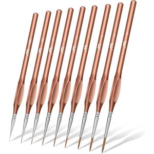 imageMr Pen Miniature Paint Brush Set  9 Pcs Fine Detail Paint Brushes Tiny ampamp Micro Point BrushesRose Gold