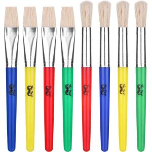 imageMr Pen Paint Brushes for Kids 8 Pcs Toddler Paint Brushes Chubby Paint Brushes Flat Paint Brush Kids Paint Brush Set Washable Paint Brush for Kids Watercolor Acrylic Paint Brush