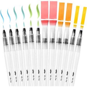 imageMr Pen Watercolor Brush Pens 12 pcs Watercolor Brushes Set Watercolor Pens for Adults Water Brush Pen Water Color Pens Watercolor Brush Set Refillable Brush Pen Water Brushes for Watercolor