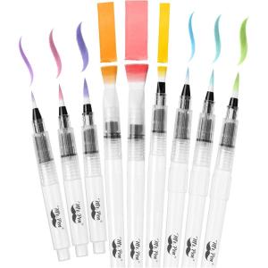 imageMr Pen Watercolor Brush Pens 9 pcs Watercolor Brushes Set Watercolor Pens for Adults Water Brush Pen Water Color Pens Watercolor Brush Set Refillable Brush Pen Water Brushes for Watercolor