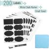 imageMr Pen Chalkboard Labels 200pc Assorted Shapes 1 White Chalk Marker and Small Towel Labels Label Stickers Labels for Storage Bins Sticker Labels Bottle Labels Food Labels Jar Labels200 pcs