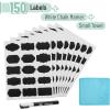 imageMr Pen Chalkboard Labels 200pc Assorted Shapes 1 White Chalk Marker and Small Towel Labels Label Stickers Labels for Storage Bins Sticker Labels Bottle Labels Food Labels Jar Labels150 pcs