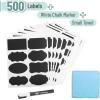 imageMr Pen Chalkboard Labels 200pc Assorted Shapes 1 White Chalk Marker and Small Towel Labels Label Stickers Labels for Storage Bins Sticker Labels Bottle Labels Food Labels Jar Labels500 pcs