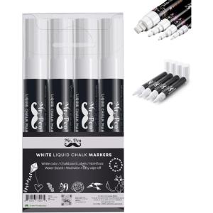 imageMr Pen White Chalk Markers 4 pcs Assorted Size Chalk Marker Chalk Pen Liquid Chalk Marker Chalk Markers White White Chalk Pen Chalkboard Marker White Chalkboard Marker Chalkboard PenA One Size  Dual Tip