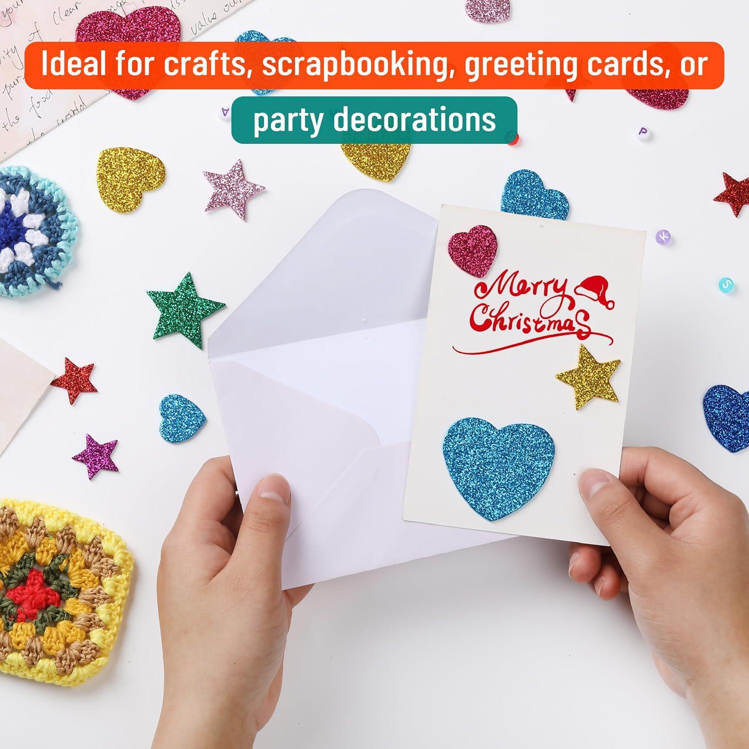 imageMr Pen Glitter Foam Stickers Self Adhesive 450 pcs Assorted Sizes Colorful Glitter Stickers Easter Gift