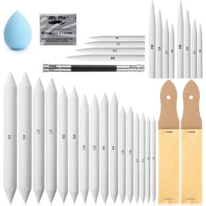 imageMr Pen Blending Stump 33 pcs Blending Stumps for Drawing Shading Pencils for Sketching Blending Pencil Tortillions Sandpaper Sharpeners Pencil Extension Tool Kneaded Eraser Rub SpongeB 33 Pack