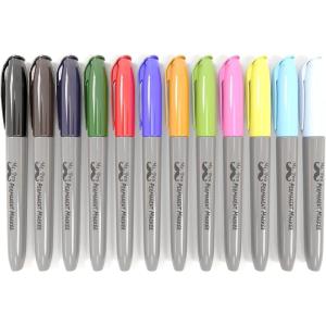 imageMr Pen Permanent Markers 12 Pack Assorted Colors Fine Point Markers Permanent Markers Assorted Colors Fine Tip Permanent Markers Permanent Markers Fine Point Permanent Markers Pack Marker