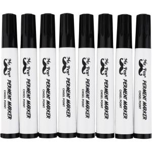imageMr Pen  8 Pack Thick Black Permanent Markers Chisel Tip