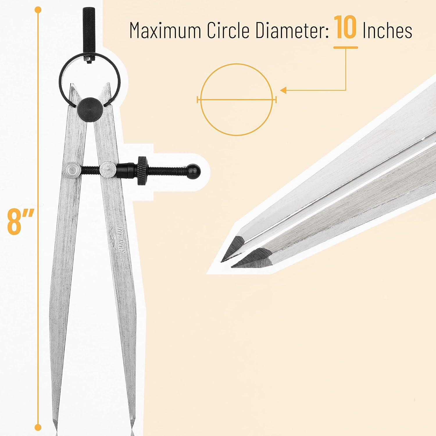 imageMr Pen Adjustable Divider Leather Compass 8 Inch Lockable Metal Compass Wing Dividers for Leather and WoodworkingDivider