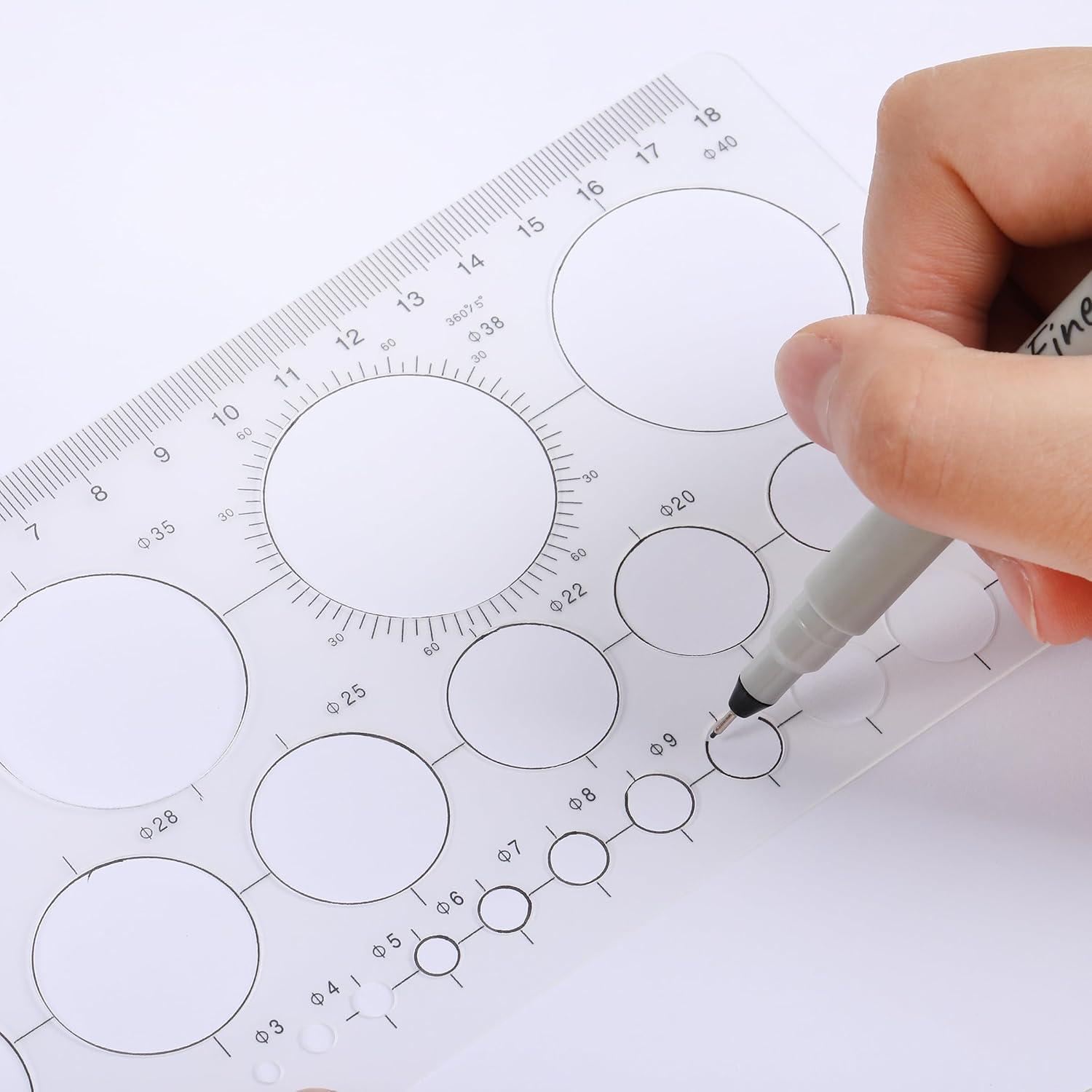 imageMr Pen Circle Templates  Large ampamp Small Sizes Circle Stencil ampamp Ruler for Drafting ampamp DrawingCircle  Hexagons  Squares  Triangles Template