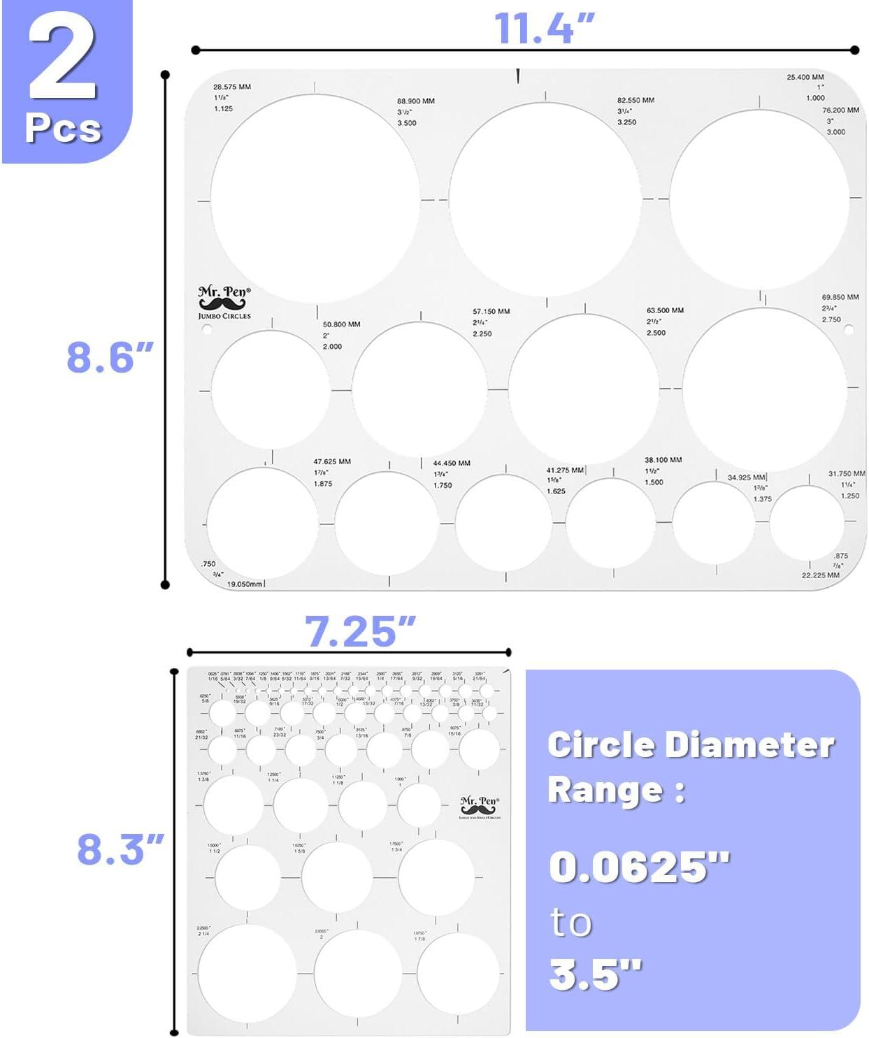 imageMr Pen Circle Templates  Large ampamp Small Sizes Circle Stencil ampamp Ruler for Drafting ampamp DrawingCircle Template