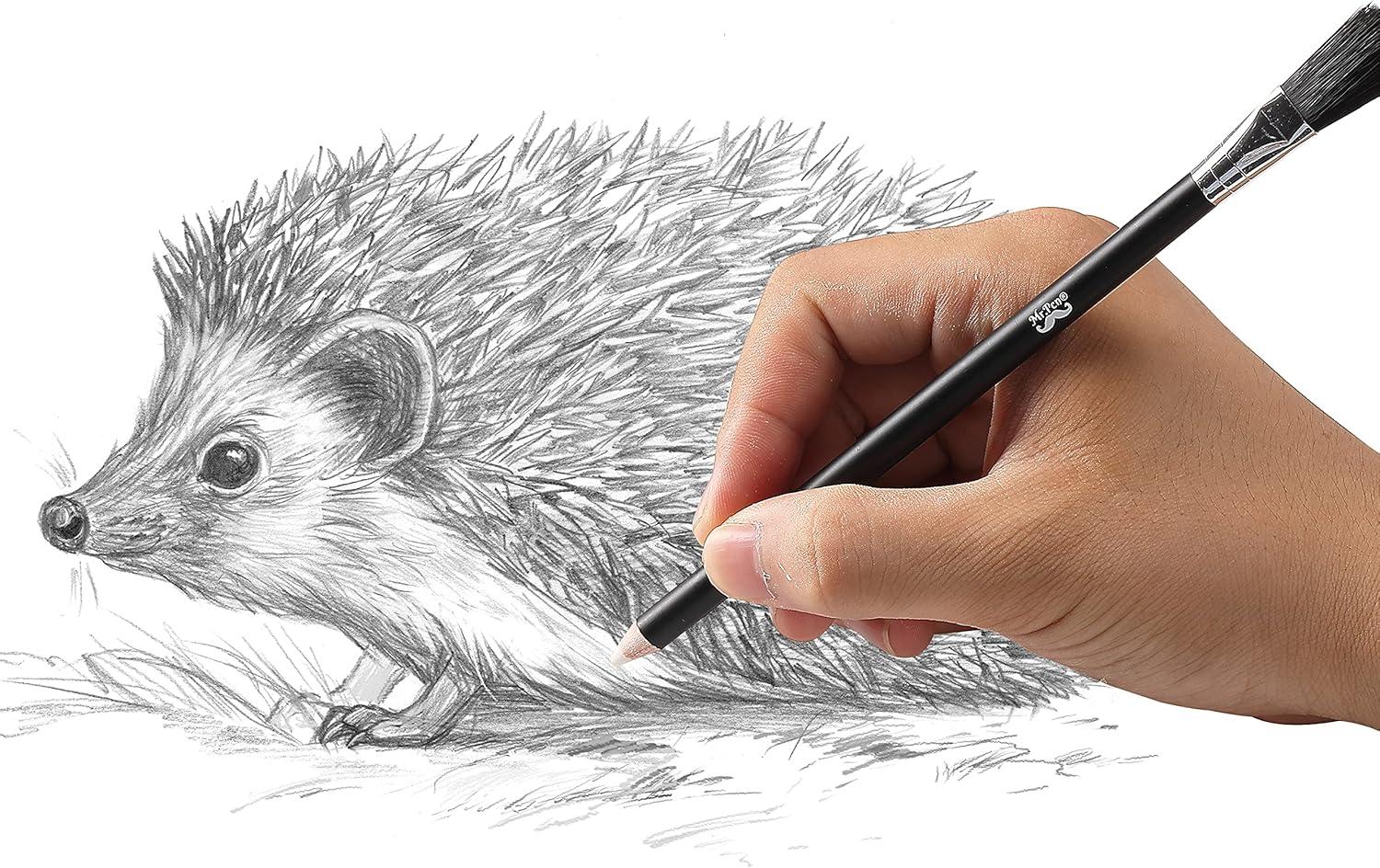 imageMr Pen Eraser Pencil with Brush 3 pcs 2 Eraser Pencils with Brush and 1 Sharpener Pencil Brush Eraser Pencil Eraser with Brush Eraser Pencils for Artists Eraser Pencils for Drawing