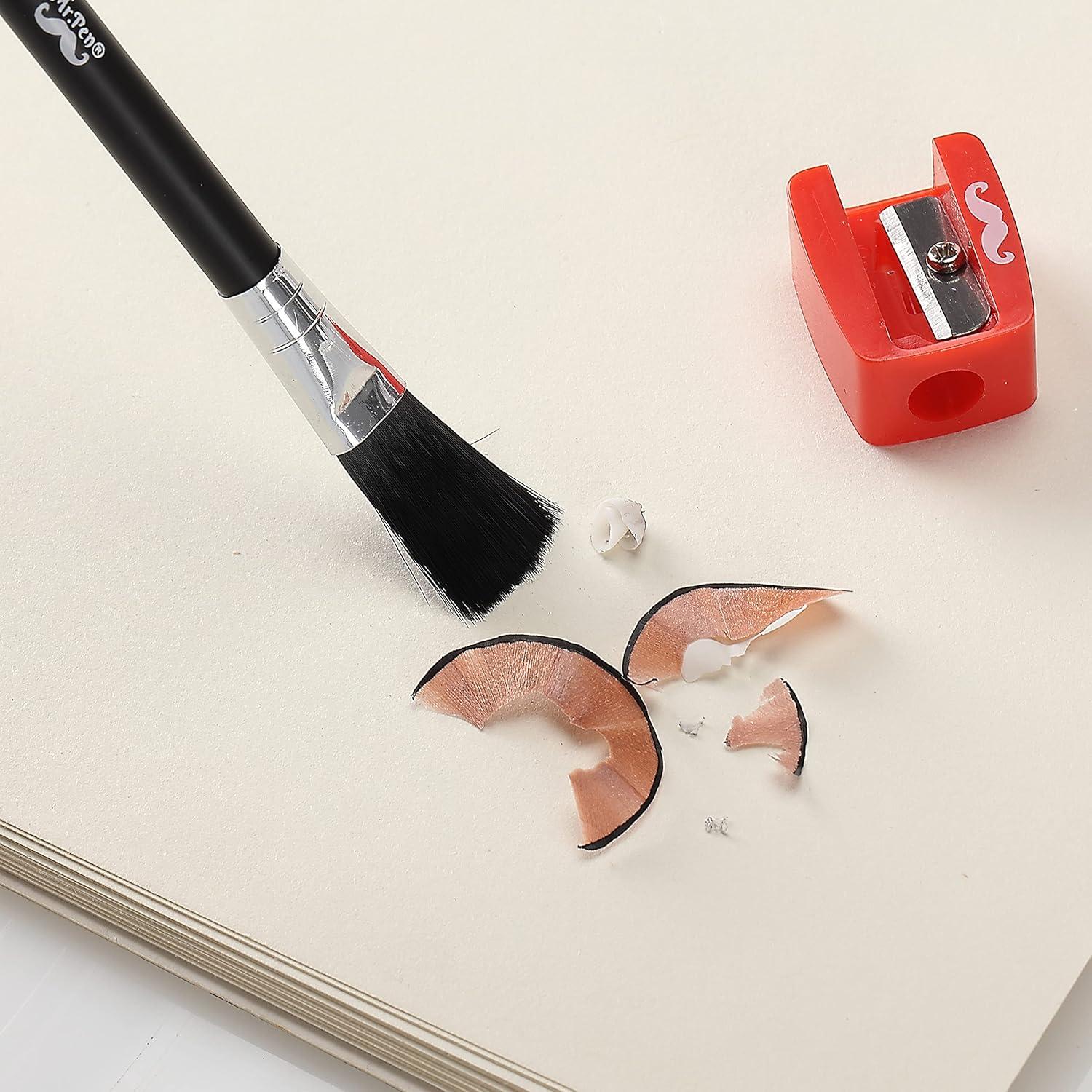 imageMr Pen Eraser Pencil with Brush 3 pcs 2 Eraser Pencils with Brush and 1 Sharpener Pencil Brush Eraser Pencil Eraser with Brush Eraser Pencils for Artists Eraser Pencils for Drawing