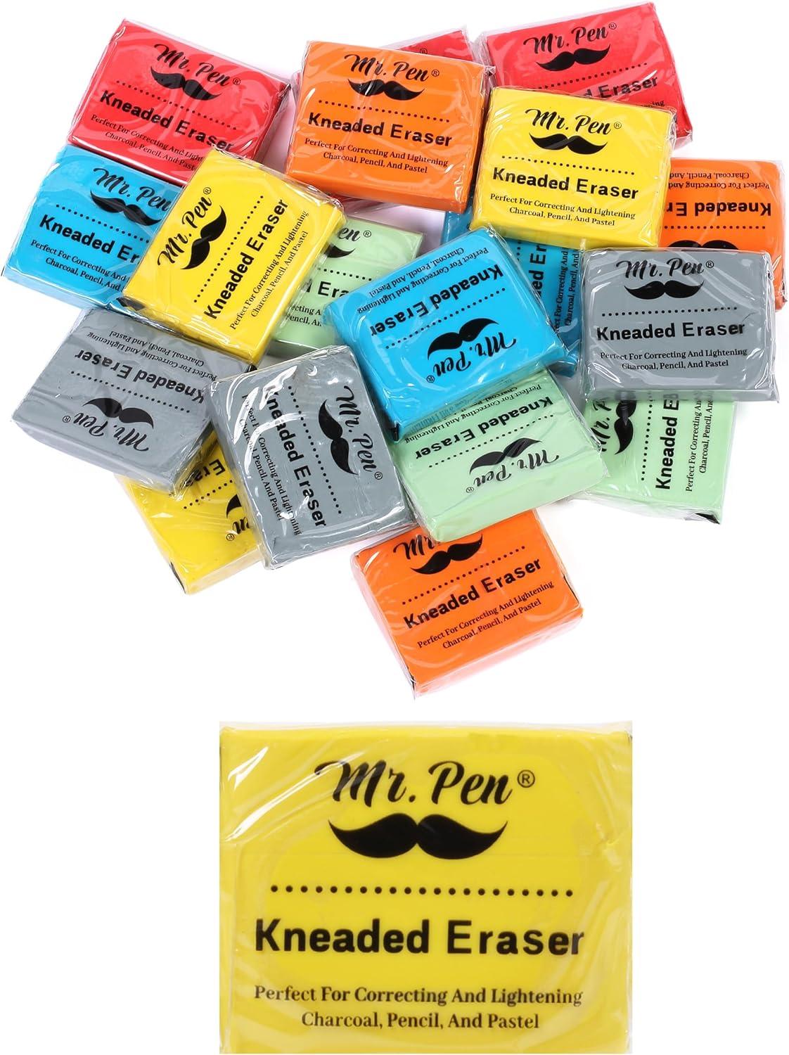imageMr Pen Kneaded Eraser Erasers for Drawing 16 Pack Artist Eraser Kneaded Erasers for Artists Kneadable Erasers Drawing Erasers Art Erasers Putty Eraser Erasers for Sketching Rubber ErasersRed  Orange  Yellow  Green  Blue  Gray