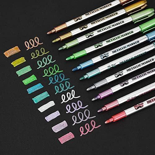 imageMr Pen Metallic Paint Markers 10 Colors Metallic Markers for Black Paper Pens to Write on Black Paper Metallic Pens Scrapbook Markers Metalic Markers Metallic Pen Metallic Marker Pens