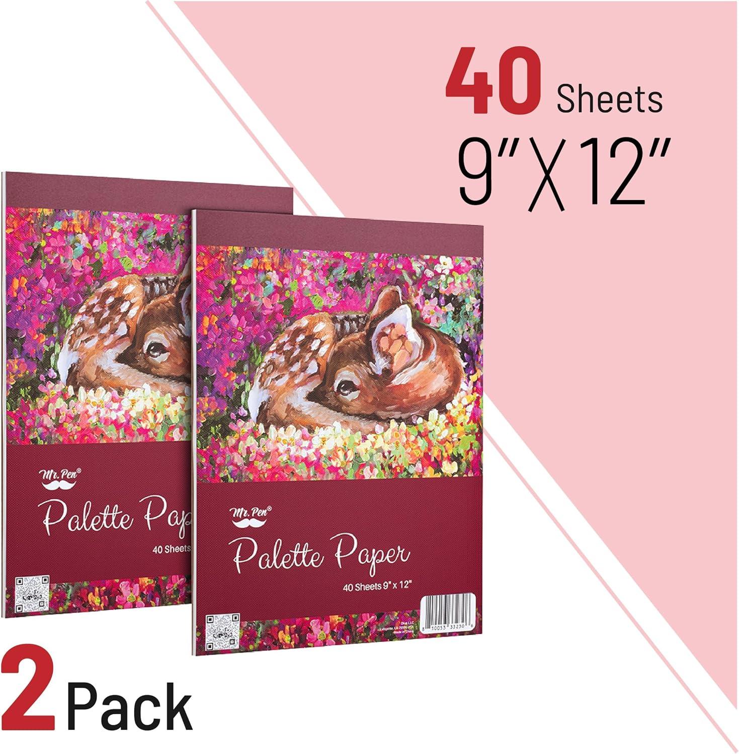 imageMr Pen Palette Paper Paint Pad 9quotx12quot 40 Sheets Acrylic Paint Paper Drawing Paper Painting Paper Disposable Paint Palette Paper Oil Paint Palette Watercolor Palette Paper9 x 12  2 Pack
