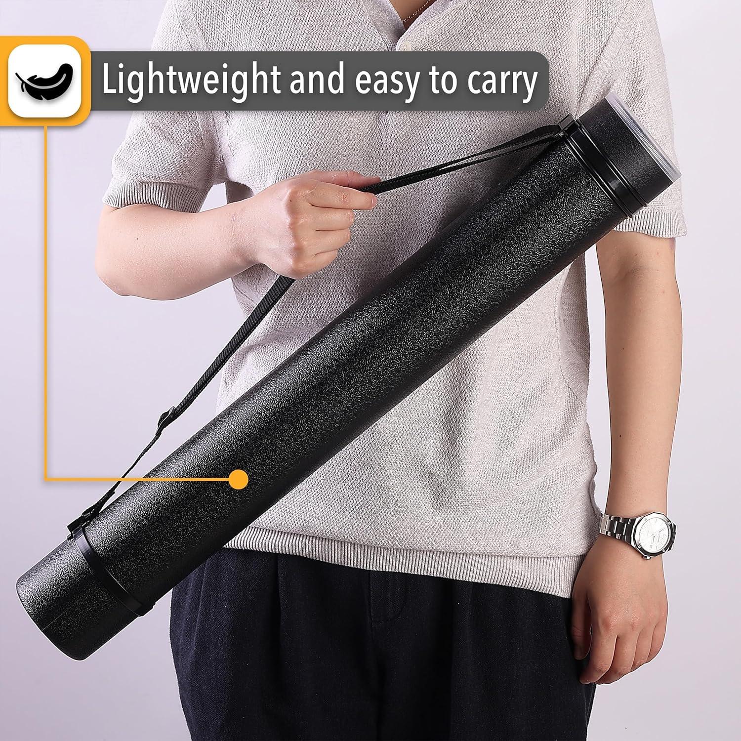 imageMr Pen Poster Tube 25quot to 40quot Extendable Poster Tube with Strap Poster Carrying Case Telescoping Tube Art ampamp Poster Transport Tubes Poster Tubes for Storage Poster Holder Tube Blueprint TubeBlack and Green