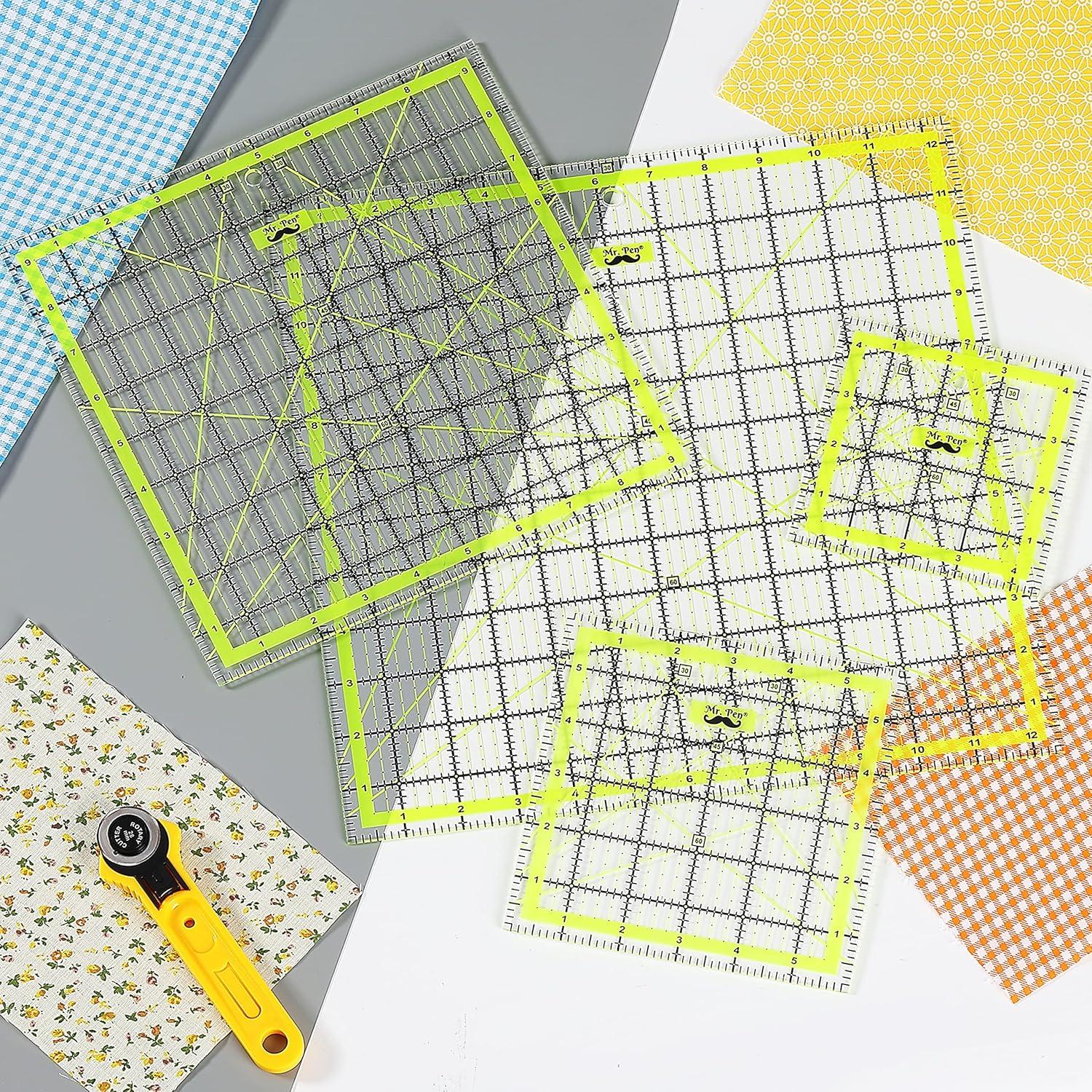 imageMr Pen Quilting Ruler Set 4 Pcs Sizes 45quotX45quot6quotX695quotX95quot125quotX125quot Quilting Squares Quilt Ruler Rulers for Quilting and Sewing Clear Quilting Ruler Quilt Rulers Acrylic Ruler