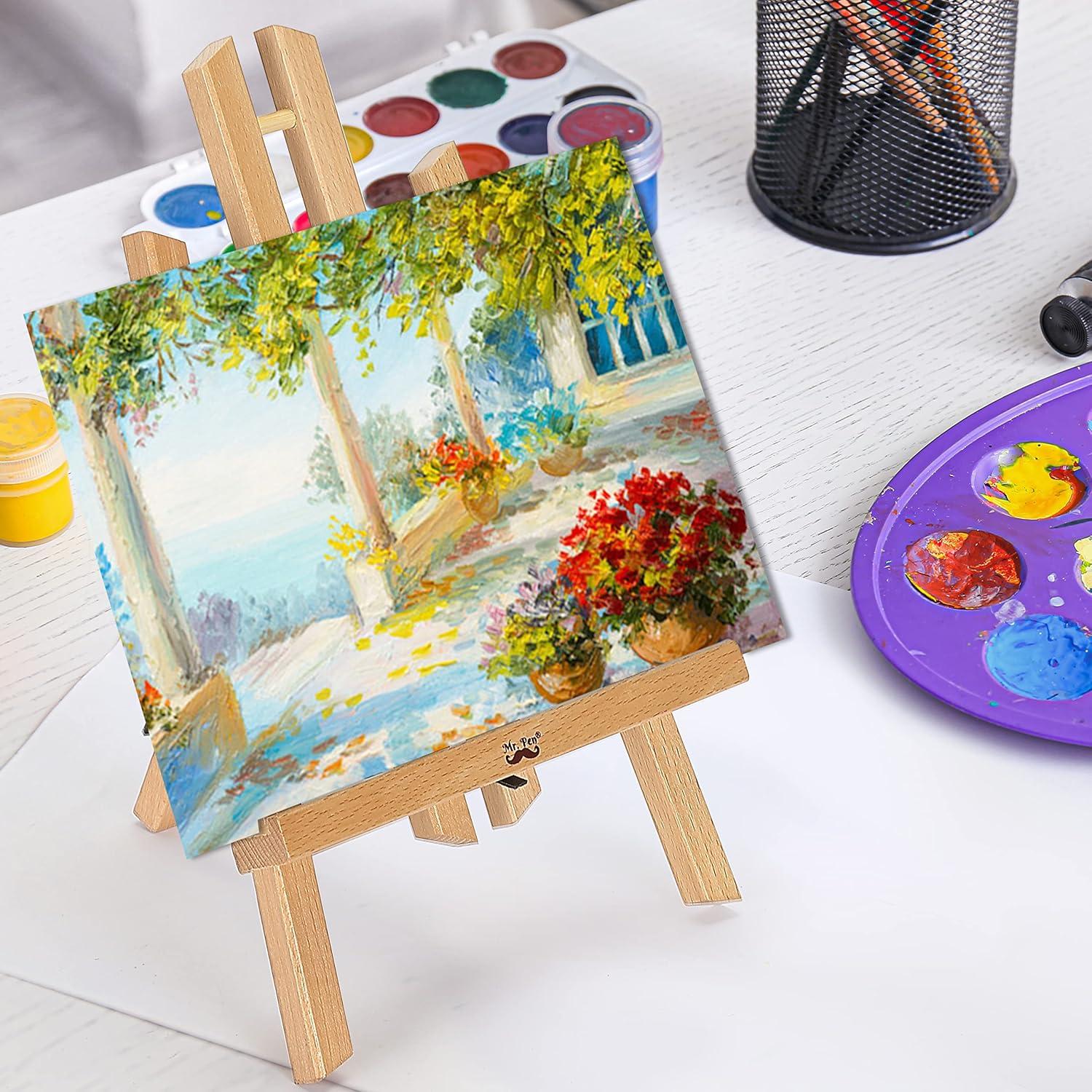 imageMr Pen Small Easels for Painting 11 Inch Wooden Easels for Painting Canvas Canvas Holder for Painting Table Top Easels Easel Stand for Painting Canvas Stand Small Tabletop Display Stand