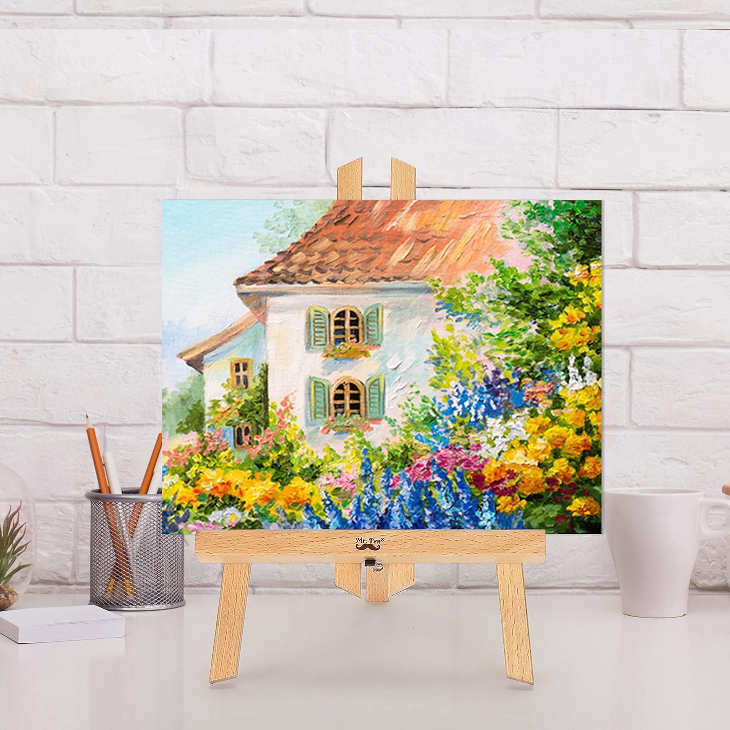 imageMr Pen Small Easels for Painting 11 Inch Wooden Easels for Painting Canvas Canvas Holder for Painting Table Top Easels Easel Stand for Painting Canvas Stand Small Tabletop Display Stand