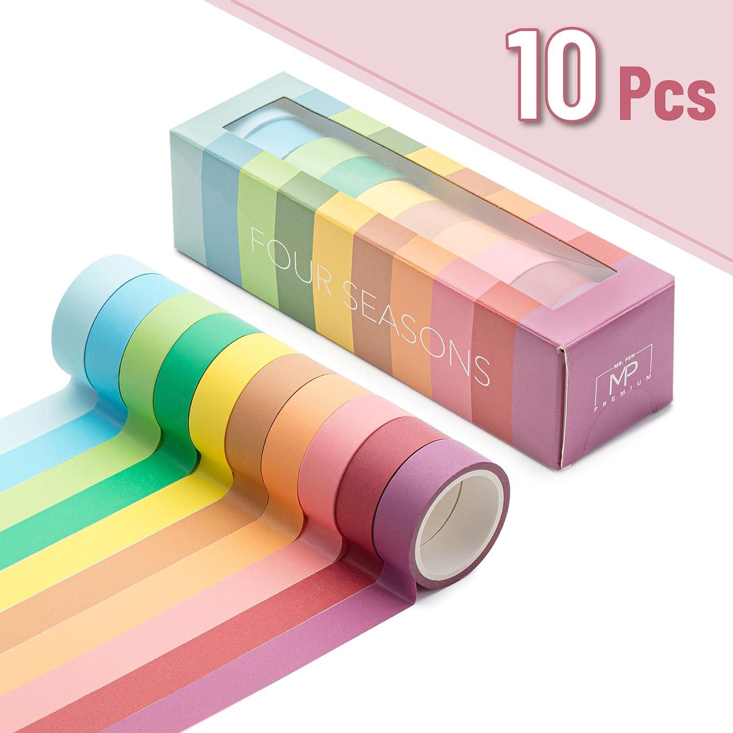 imageMr Pen Washi Tape Set 10 Pack Decorative Tape Washi Tapes Colored Tape Scrapbook Tape Scrapbook Washi Tape for Journaling Craft Tape Washy Tape WashyTapeFour Seasons
