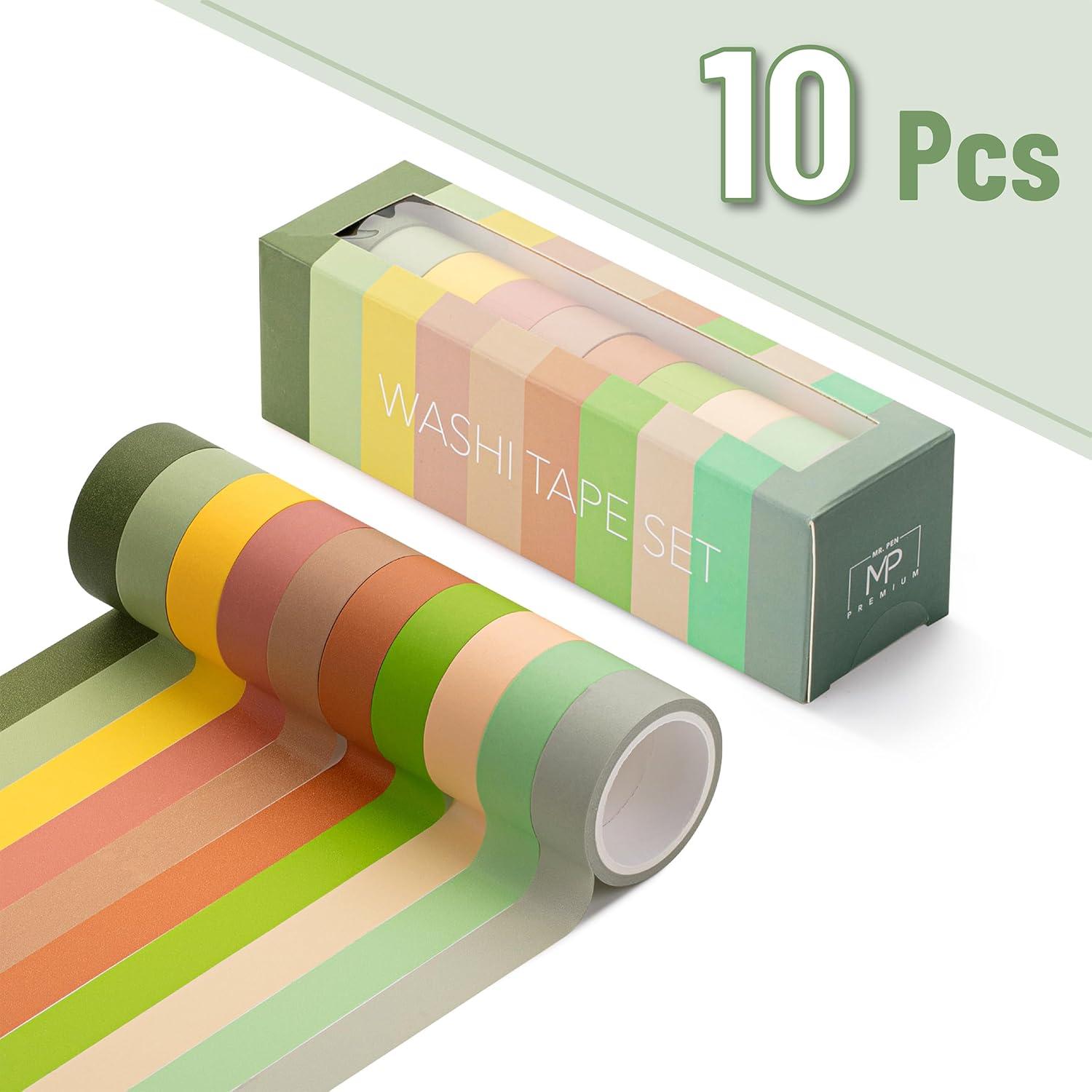 imageMr Pen Washi Tape Set 10 Pack Decorative Tape Washi Tapes Colored Tape Scrapbook Tape Scrapbook Washi Tape for Journaling Craft Tape Washy Tape WashyTapeEarthy Tones