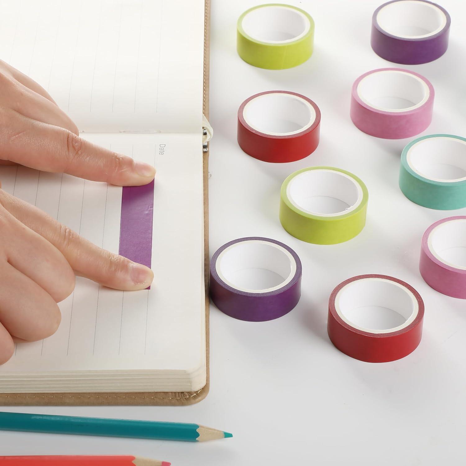 imageMr Pen Washi Tape Set 10 Pack Decorative Tape Washi Tapes Colored Tape Scrapbook Tape Scrapbook Washi Tape for Journaling Craft Tape Washy Tape WashyTapeTropical Twirl