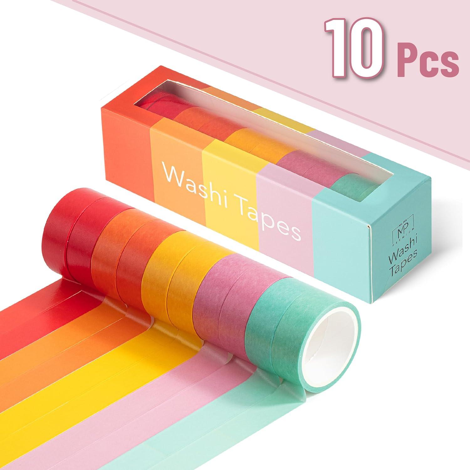 imageMr Pen Washi Tape Set 10 Pack Decorative Tape Washi Tapes Colored Tape Scrapbook Tape Scrapbook Washi Tape for Journaling Craft Tape Washy Tape WashyTapeSummer Design