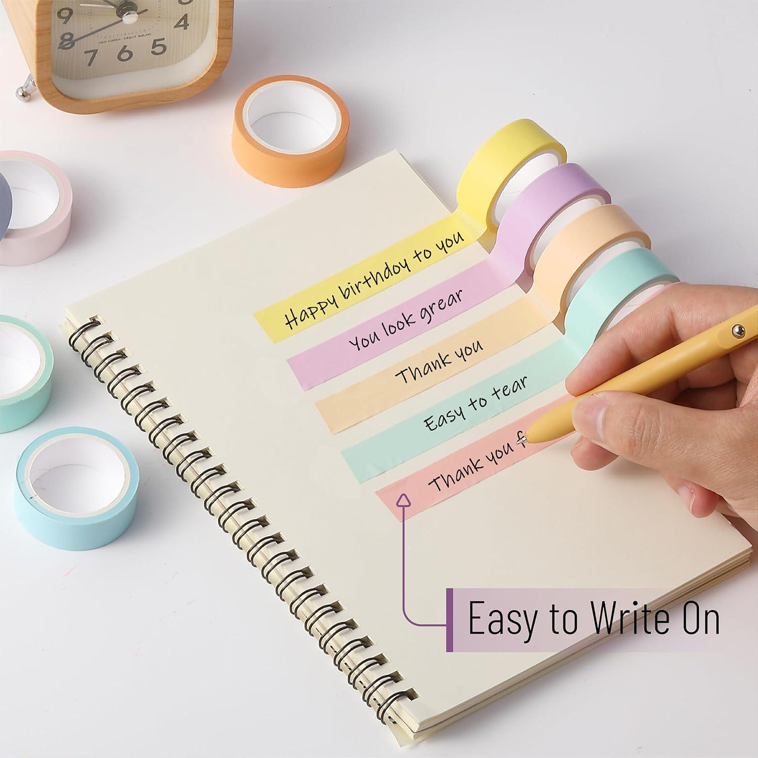 imageMr Pen Washi Tape Set 10 Pack Decorative Tape Washi Tapes Colored Tape Scrapbook Tape Scrapbook Washi Tape for Journaling Craft Tape Washy Tape WashyTapePastel Harmony